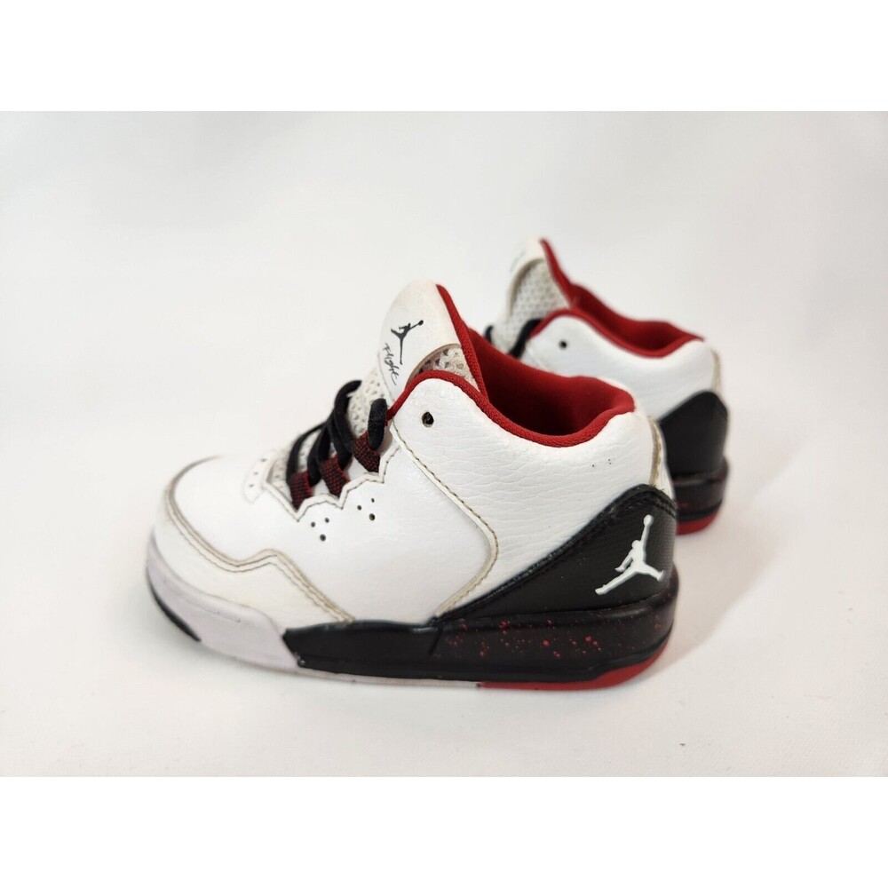 Jordan Flight Toddler Sneakers Shoes Size 6C‎ Mid Top Lace Up White Black